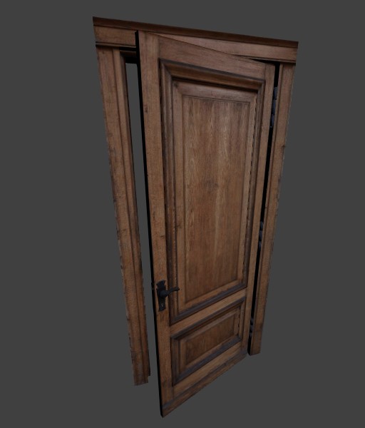 Low poly wooden door preview image 1